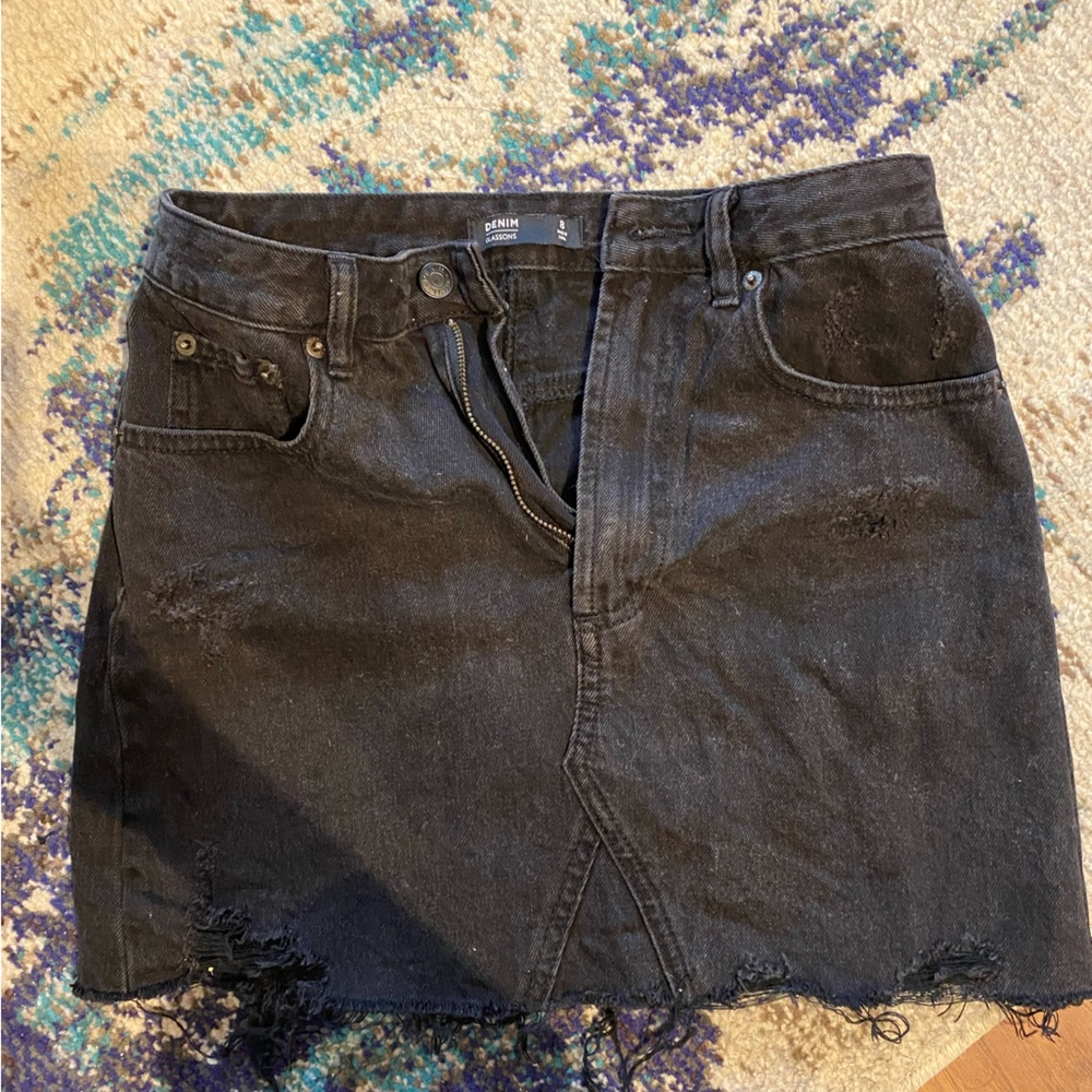 Black jean skirt